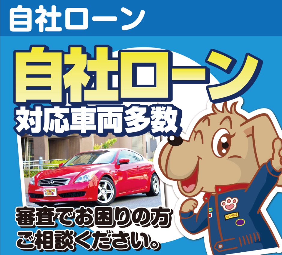 自社ローン対応車輌多数。審査でお困りの方ご相談ください。